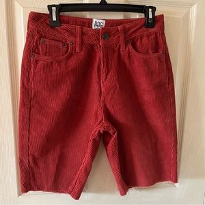 BDG Burnt Orange Corduroy Women’s Shorts Raw Hem High Rise 5-Pockets Size 28.